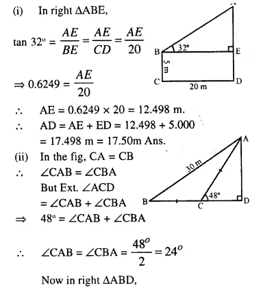 Selina Concise Mathematics Class 10 ICSE Solutions Chapter 22 Heights and Distances Ex 22C Q1.2