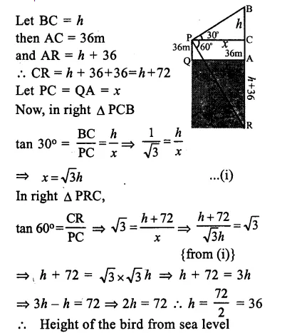 Selina Concise Mathematics Class 10 ICSE Solutions Chapter 22 Heights and Distances Ex 22C Q15.1