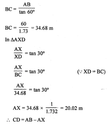 Selina Concise Mathematics Class 10 ICSE Solutions Chapter 22 Heights and Distances Ex 22C Q18.3