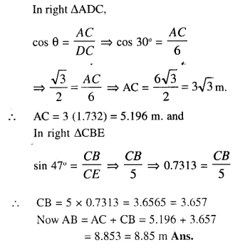 Selina Concise Mathematics Class 10 ICSE Solutions Chapter 22 Heights and Distances Ex 22C Q4.2