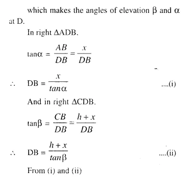 Selina Concise Mathematics Class 10 ICSE Solutions Chapter 22 Heights and Distances Ex 22C Q7.3