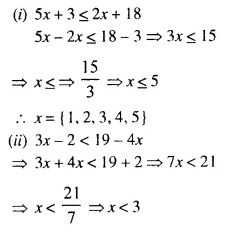 Selina Concise Mathematics Class 10 ICSE Solutions Chapter 4 Linear Inequations Ex 4A 3.1