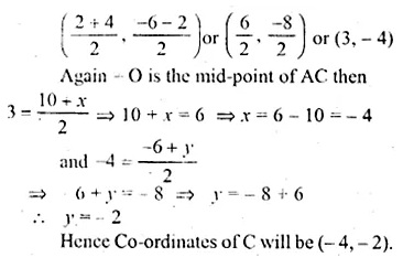 ML Aggarwal Class 10 Solutions for ICSE Maths Chapter 11 Section Formula Chapter Test Q15.1
