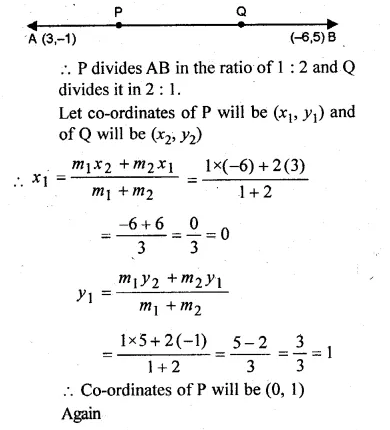 ML Aggarwal Class 10 Solutions for ICSE Maths Chapter 11 Section Formula Chapter Test Q5.1