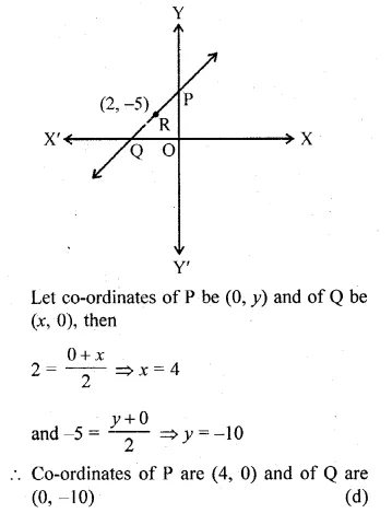 ML Aggarwal Class 10 Solutions for ICSE Maths Chapter 11 Section Formula MCQS Q10.1