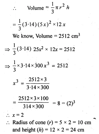 ML Aggarwal Class 10 Solutions for ICSE Maths Chapter 17 Mensuration Chapter Test Q10.1