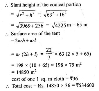 ML Aggarwal Class 10 Solutions for ICSE Maths Chapter 17 Mensuration Chapter Test Q14.2
