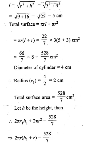 ML Aggarwal Class 10 Solutions for ICSE Maths Chapter 17 Mensuration Chapter Test Q15.1