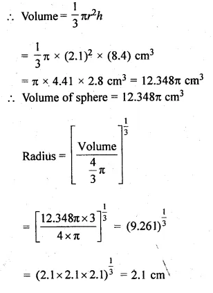 ML Aggarwal Class 10 Solutions for ICSE Maths Chapter 17 Mensuration Chapter Test Q16.1
