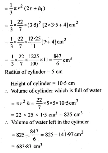 ML Aggarwal Class 10 Solutions for ICSE Maths Chapter 17 Mensuration Chapter Test Q24.2