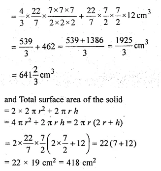 ML Aggarwal Class 10 Solutions for ICSE Maths Chapter 17 Mensuration Chapter Test Q9.2