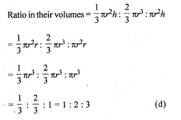 ML Aggarwal Class 10 Solutions for ICSE Maths Chapter 17 Mensuration MCQS Q22.1