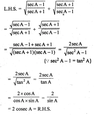 ML Aggarwal Class 10 Solutions for ICSE Maths Chapter 18 Trigonometric Identities Ex 18 Q24.1