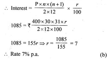 ML Aggarwal Class 10 Solutions for ICSE Maths Chapter 2 Banking MCQS Q4.1