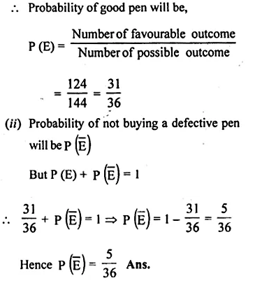 ML Aggarwal Class 10 Solutions for ICSE Maths Chapter 22 Probability Chapter Test Q3.1
