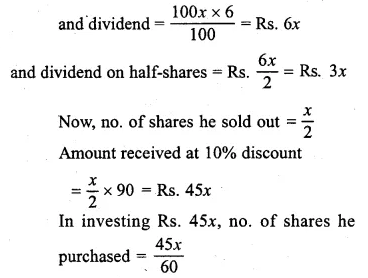 ML Aggarwal Class 10 Solutions for ICSE Maths Chapter 3 Shares and Dividends Chapter Test Q6.1