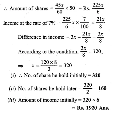 ML Aggarwal Class 10 Solutions for ICSE Maths Chapter 3 Shares and Dividends Chapter Test Q6.2