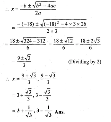 ML Aggarwal Class 10 Solutions for ICSE Maths Chapter 5 Quadratic Equations in One Variable Ex 5.3 Q8.2