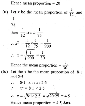 ML Aggarwal Class 10 Solutions for ICSE Maths Chapter 7 Ratio and Proportion Ex 7.2 Q4.1