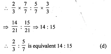 ML Aggarwal Class 10 Solutions for ICSE Maths Chapter 7 Ratio and Proportion MCQS Q5.1