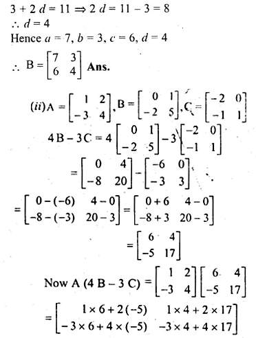 ML Aggarwal Class 10 Solutions for ICSE Maths Chapter 8 Matrices Chapter Test Q5.2