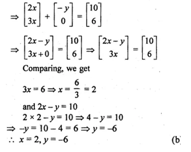 ML Aggarwal Class 10 Solutions for ICSE Maths Chapter 8 Matrices MCQS Q6.1