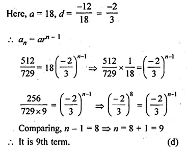 ML Aggarwal Class 10 Solutions for ICSE Maths Chapter 9 Arithmetic and Geometric Progressions MCQS Q30.1