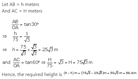 RS Aggarwal Solutions Class 10 Chapter 14 Height and Distance Ex 14a 17
