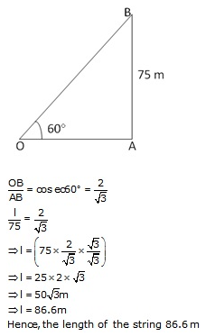 RS Aggarwal Solutions Class 10 Chapter 14 Height and Distance Ex 14a 3