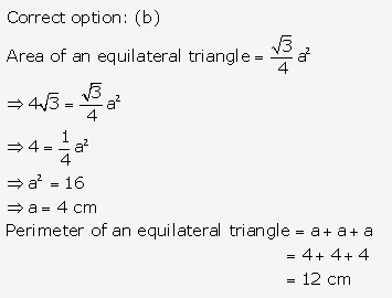 RS Aggarwal Solutions Class 10 Chapter 17 Perimeter and Areas of Plane Figures MCQ 12