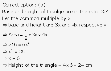 RS Aggarwal Solutions Class 10 Chapter 17 Perimeter and Areas of Plane Figures MCQ 16