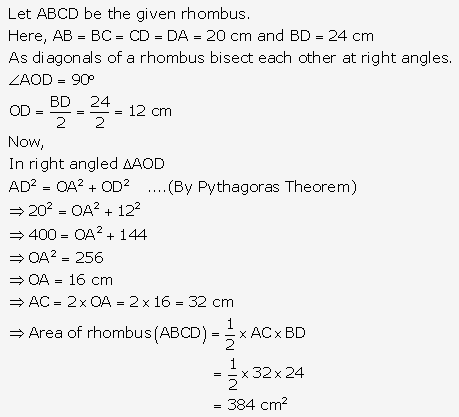 RS Aggarwal Solutions Class 10 Chapter 17 Perimeter and Areas of Plane Figures MCQ 23
