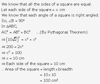 RS Aggarwal Solutions Class 10 Chapter 17 Perimeter and Areas of Plane Figures MCQ 9
