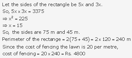 RS Aggarwal Solutions Class 10 Chapter 17 Perimeter and Areas of Plane Figures Test Yourself 11