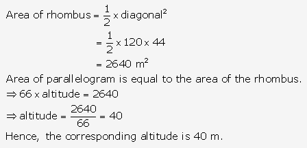 RS Aggarwal Solutions Class 10 Chapter 17 Perimeter and Areas of Plane Figures Test Yourself 20