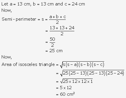 RS Aggarwal Solutions Class 10 Chapter 17 Perimeter and Areas of Plane Figures Test Yourself 6