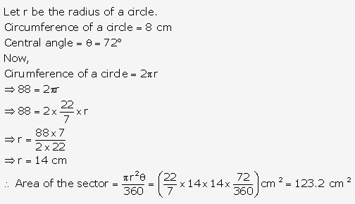 RS Aggarwal Solutions Class 10 Chapter 18 Areas of Circle, Sector and Segment Ex 18a 17