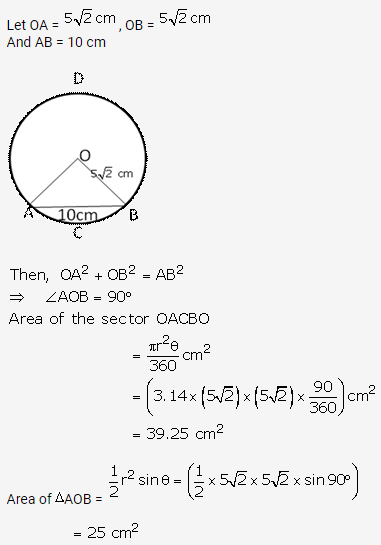 RS Aggarwal Solutions Class 10 Chapter 18 Areas of Circle, Sector and Segment Ex 18b 16