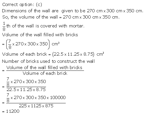 RS Aggarwal Solutions Class 10 Chapter 19 Volume and Surface Areas of Solids MCQ 17
