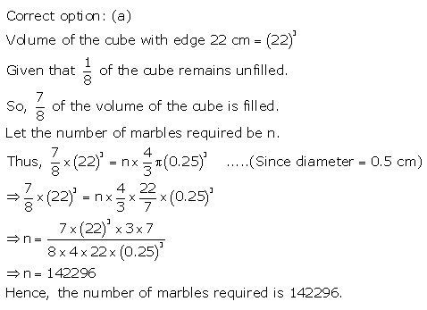 RS Aggarwal Solutions Class 10 Chapter 19 Volume and Surface Areas of Solids MCQ 22