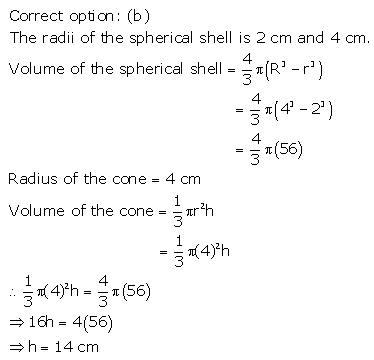 RS Aggarwal Solutions Class 10 Chapter 19 Volume and Surface Areas of Solids MCQ 23