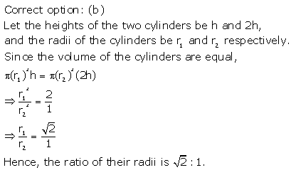 RS Aggarwal Solutions Class 10 Chapter 19 Volume and Surface Areas of Solids MCQ 47