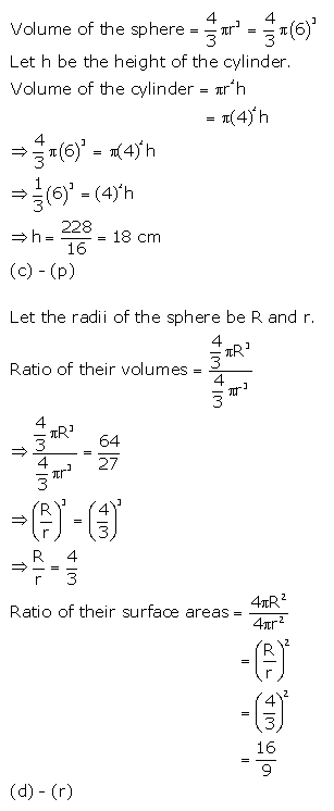 RS Aggarwal Solutions Class 10 Chapter 19 Volume and Surface Areas of Solids MCQ 65