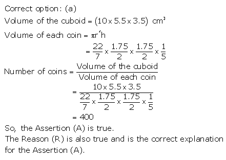 RS Aggarwal Solutions Class 10 Chapter 19 Volume and Surface Areas of Solids MCQ 70