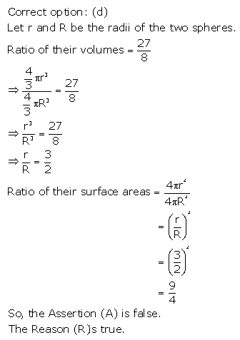 RS Aggarwal Solutions Class 10 Chapter 19 Volume and Surface Areas of Solids MCQ 71