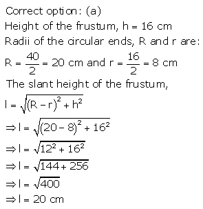 RS Aggarwal Solutions Class 10 Chapter 19 Volume and Surface Areas of Solids MCQ 9
