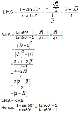RS Aggarwal Solutions Class 10 Chapter 6 T-Ratios of Some Particular Angles Ex 6 10