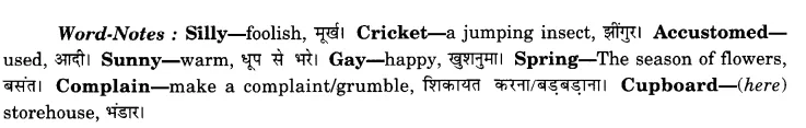 NCERT Solutions for Class 8 English Honeydew Poem Chapter 1 The Ant and the Cricket 1