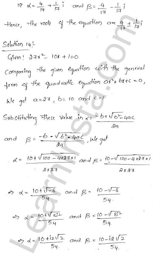 RD Sharma Class 11 Solutions Chapter 14 Quadratic Equations Ex 14.1 1.10