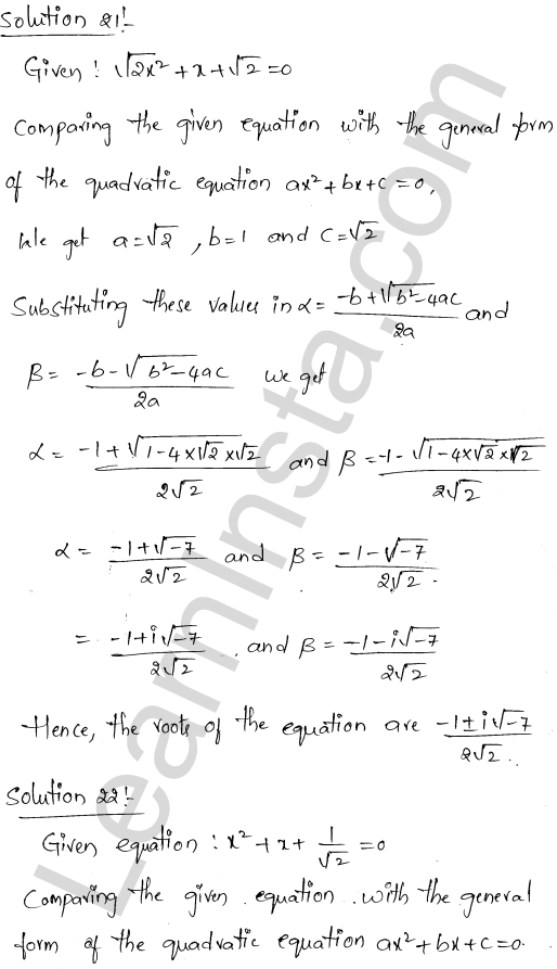 RD Sharma Class 11 Solutions Chapter 14 Quadratic Equations Ex 14.1 1.17